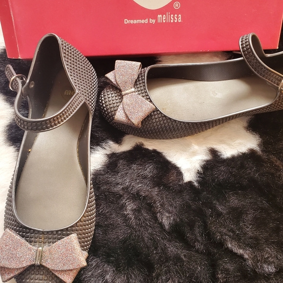 Melissa Shoes - Melissa Flat shoes, grey with bow, seize 7